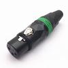 Black Lacquered XLR Microphone Plug: Gold-Plated Copper Pins, 3-Core Female Connector