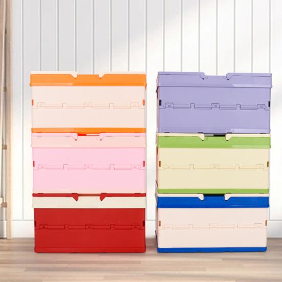 Foldable Storage Box with Cover Handle Design Large Capacity Stackable