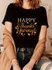 Happy Thanksgiving Autumn Fall Leaves for Holiday Season T-Shirt Women