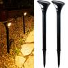HAPPYJOINT Sleek 2-Piece Motion Sensor Light, Solar Powered, Outdoor, Waterproof, Pole, IP65, 120 Hours of Light, Adjustable Height, Warm White
