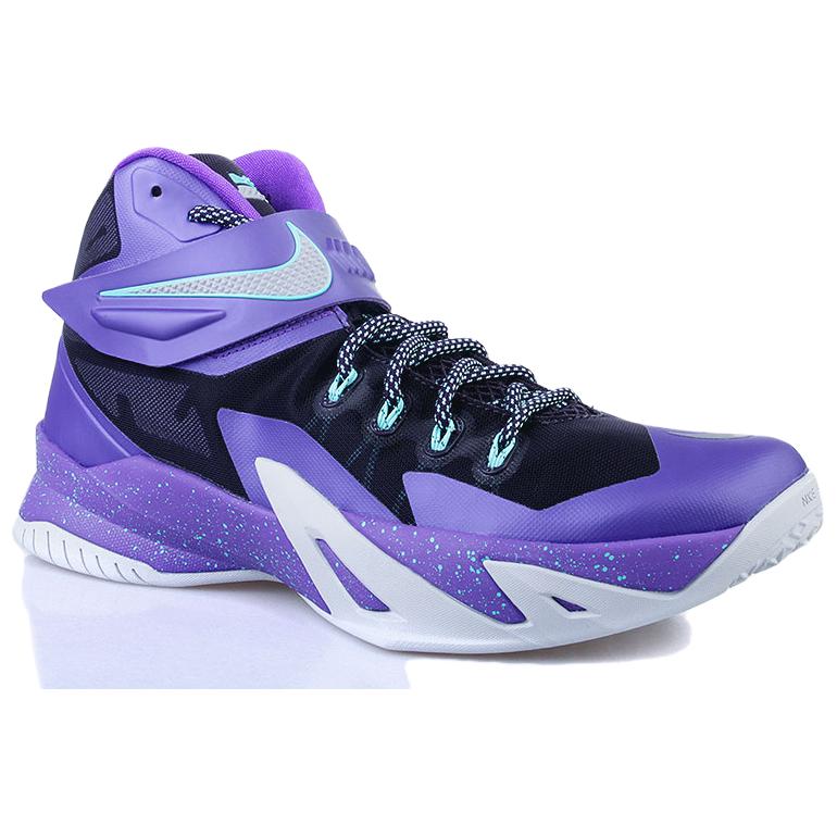 Nike Zoom Soldier 8 Summit Lake Hornets Men Sneakers Purple Court-Purple Metallic-Silver 653641-505