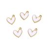 10pcs Gold Plated 10*12mm Stainless Steel Charm Enamel Heart Pendants Mixed Accessories For DIY Necklaces Making Findings