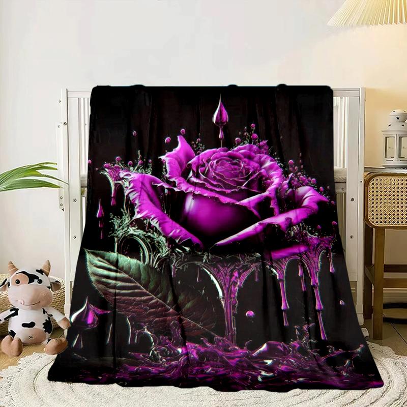 Red Roses On Black Background Blanket Flannel Blanket Throw Blanket Sofa Cover Blanket Soft Premium Blanket Picnic Blanket Tv Blanket Gifts