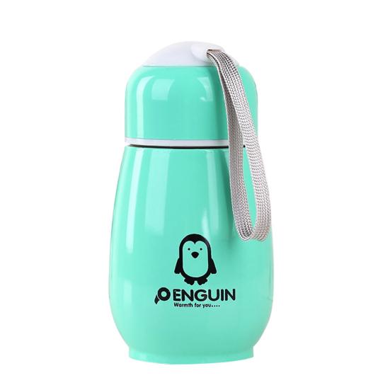 300ML Vacuum Cup Food Grade Good Thermal Insulation Effect Stainless Steel Penguin Water Bottle for Home