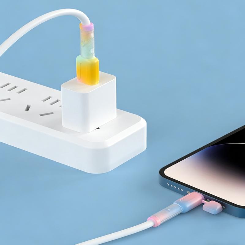 Flexible Phone Chargers Cord Savers Soft Silicone Data Line Protectors Prevents Fraying For Multiple Device Types
