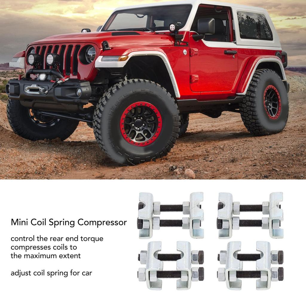 4pcs Mini Coil Spring Compressor, 2-Way Adjustable Spring Spacer, Durable and Stable Carbon Steel Shock Adjustment Tool