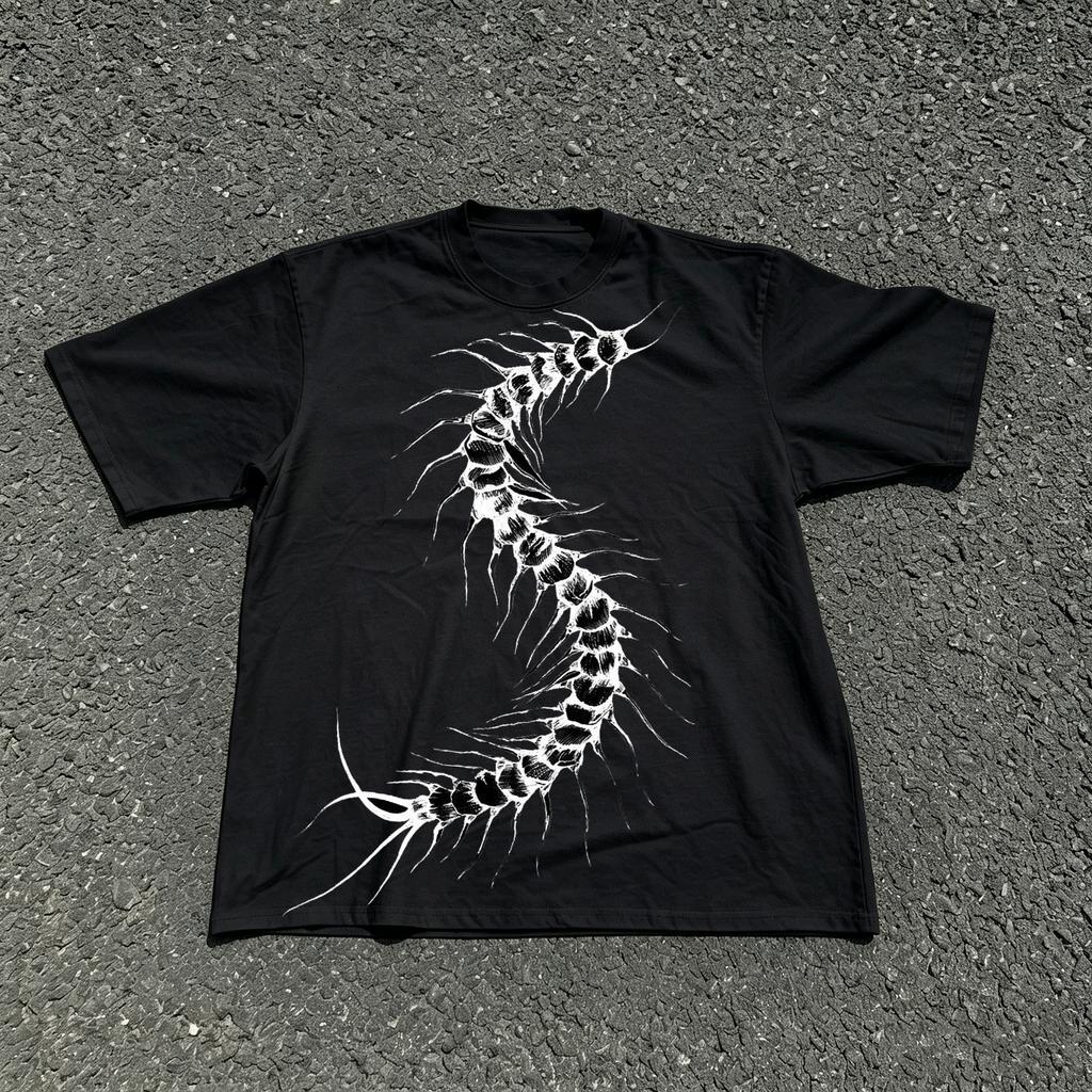 Klassischer Y2K Gothic Stil High Street T-Shirt Druck Oversized T-Shirt Harajuku Rundhals Baumwoll Tops 2026 Sommer Unisex Unisex Tops