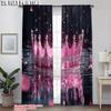 2pcs, Curtains 2D plane printing Pink Princess Crown Window Polyester Easy Install (without rod) Decorations Outdoor Use for