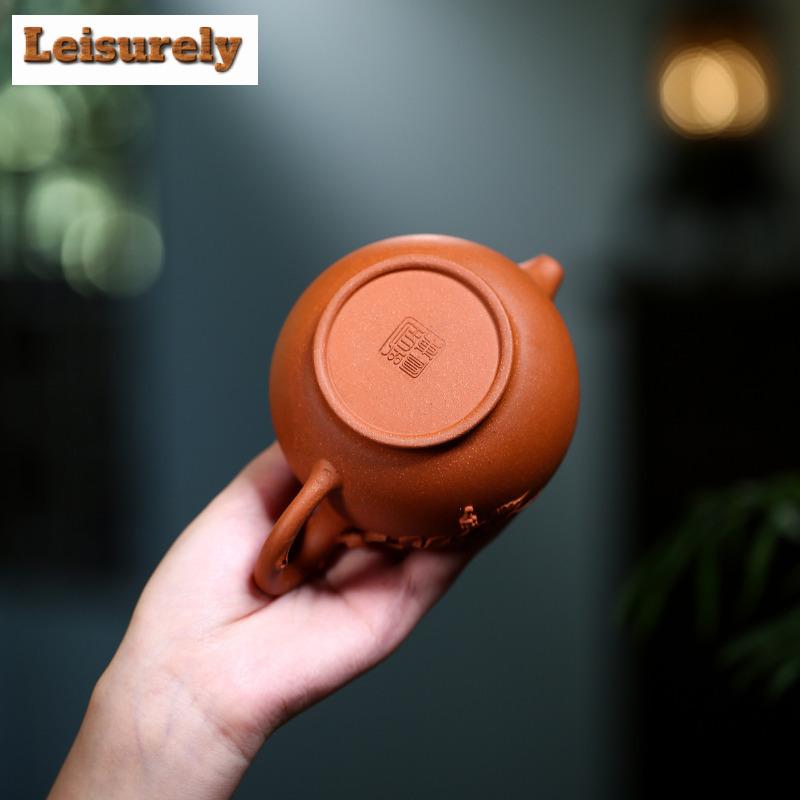 250ml High-end Yixing Purple Clay Teapots Handmade Pot Raw Ore Red Downhill Mud Kettle With Filter Chinese Zisha Tea Set Craft