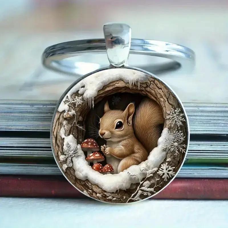 

Adorable Pattern Alloy Keychain Anniversary Gift Accessory One Size срібний