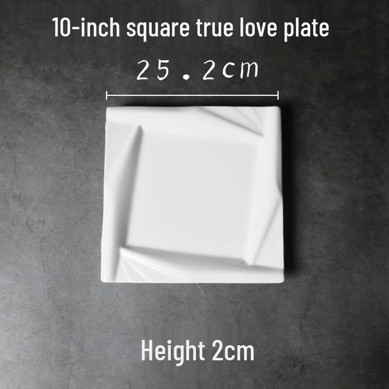 Thickened Pure White Ceramic Dinner Plate