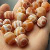 Tibetan Natural Etched Handmade Dzi Agate Beads with Weathered Patina, 15mm for DIY Beading