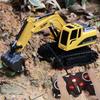 Electric Wireless Remote Control Construction Vehicle, Alloy Excavator Simulation Model Toy, Six-Way Excavator Toy