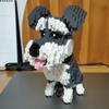 16049 Tierwelt Standard Schnauzer Hund Sitzen Haustier Puppe Modell Mini Diamant Blöcke Ziegel Gebäude Spielzeug für Kinder keine Box
