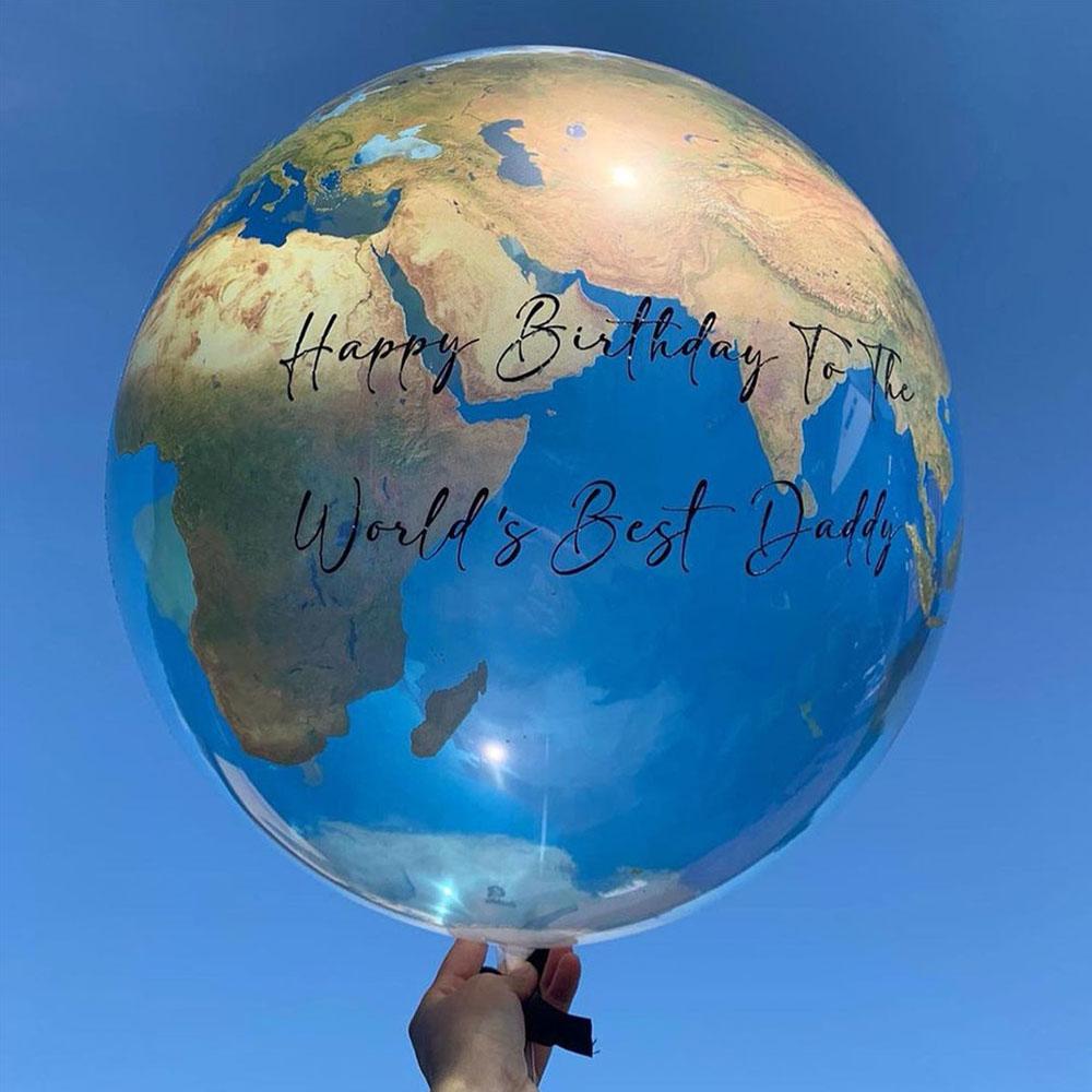 Balões Terra de 22 Polegadas Balão Planeta Mapa Mundi Global Balão de Látex para Tema de Viagem Tema Espacial Suprimentos para Festa de Aniversário Retirar