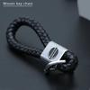 Leather Braided Car Key Ring Hand Woven Keychain Men's Hanging Accessories For Nissan X-TRAIL XTRAIL T30 T31 T32 2013-2019 Logo