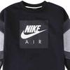 Nike Sweatshirt With Patchwork Design And Logo Print Round Neck Pullover Long Sleeve Kids Sweatshirts Black CD7280-010
