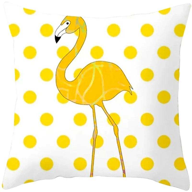 Summer Yellow Pineapple Leaf Print Pillow Case Home Decor 100% Polyester Throw Pillow Cover for Sofa Funda Cojin 45*45 Cushions