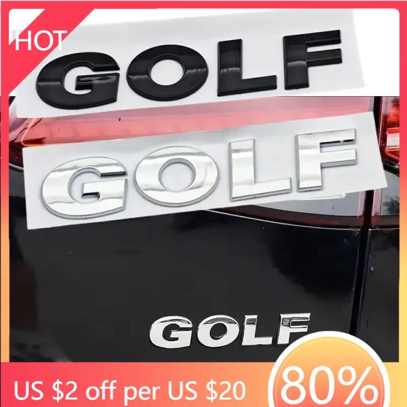 BGA1 Golf 3 4 MK3 MK4 2026 Hot For VW VOLKSWAGEN VW 3D ABS Chrome Black Logo GOLF Emblem Letters Sticker Car Rear Trunk Badge For Vol