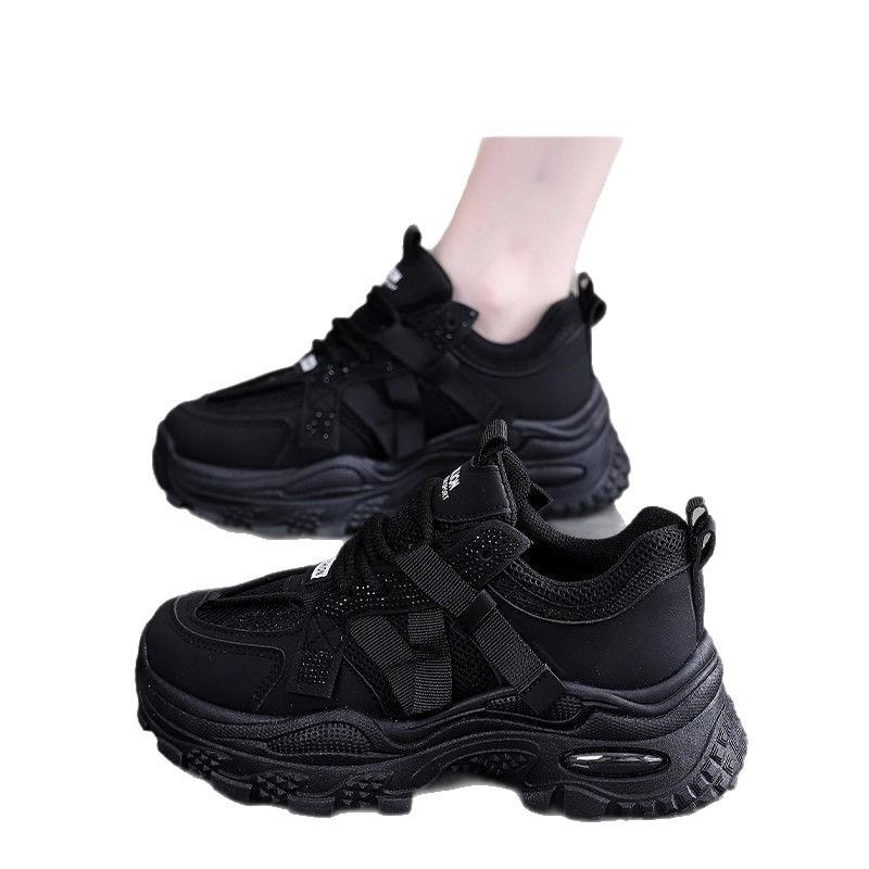 Brand leather surface small man inner height increase thick sole dad shoes women's 2025 spring and autumn new casual sports women's shoes tide