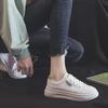 Korean Version of Ins Single Shoes Casual Shoes Women's Girls  Breathable Leather White Shoes Women