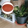 2 Pcs Round Plant Tray for Succulents Small Flower Pot Base Saucer Drip Dish Chocolate Tone Nursery Garden Decor