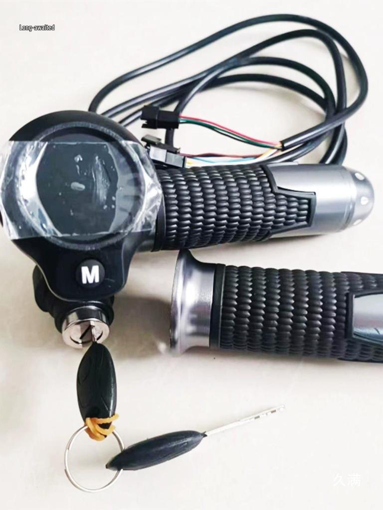Multi-Function Aluminum Alloy Ride-Hailing Handlebar with Instrument Key, Three-Speed, Speedometer, Universal 8-Wire, 48-72V