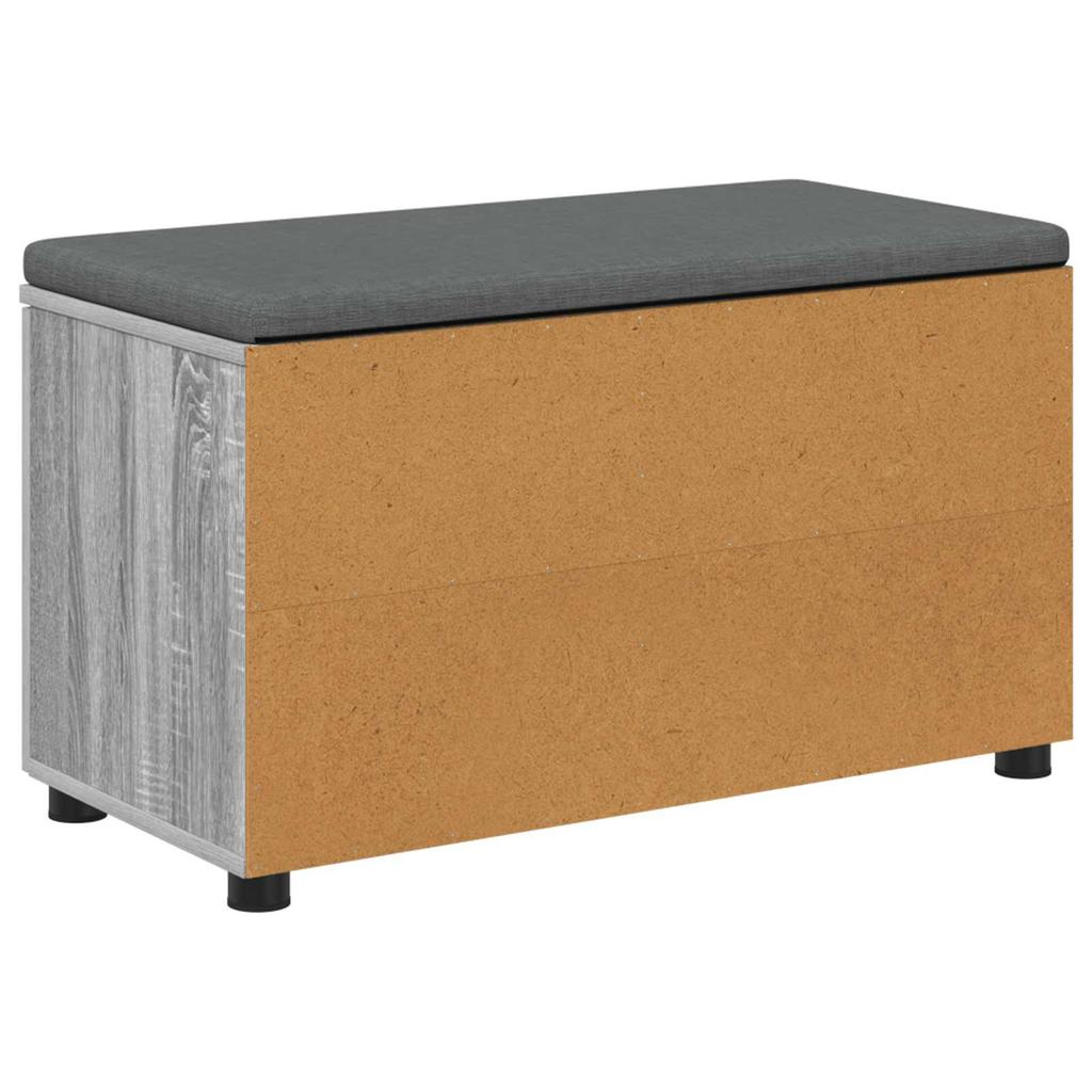 Hall Bench with Cushion and Shelf Grey Sonoma 80 x 38 x 46 cm