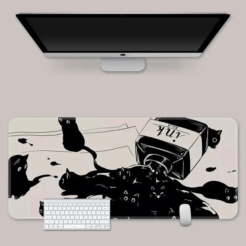 Ink Cat Mouse Pads Kawaii Custom Table Mats Computer Mousepad Company Big Desk Pad Large Cute Gamer Mousepads Mouse Mat