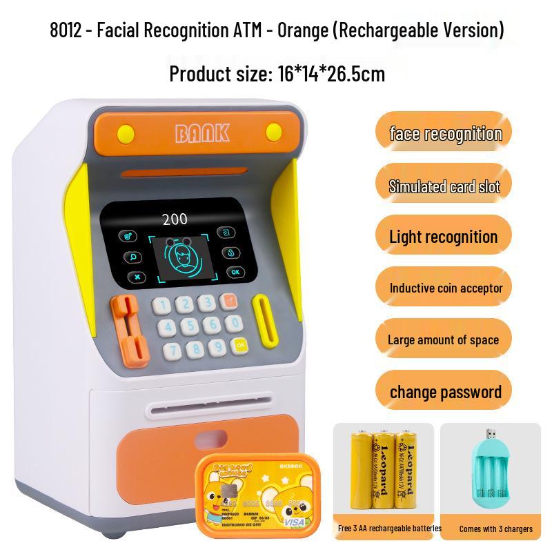 Face Recognition ATM Money Box: Automatic Password Roller Safe Educational Toy