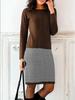 2022 European & American Autumn/Winter Slim Houndstooth Patchwork Dress