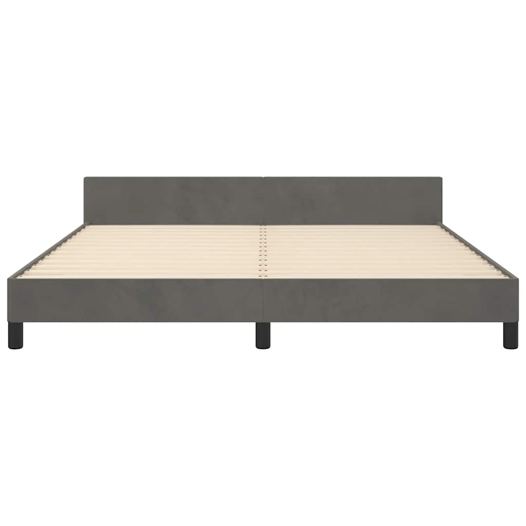 vidaXL Bettgestell ohne Matratze Dunkelgrau 180x200 cm Samt