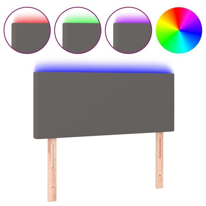 VidaXL LED Headboard Bedroom Furniture Single Bed Accessory Headboard Interior Grey 90x5x78/88 3121414
