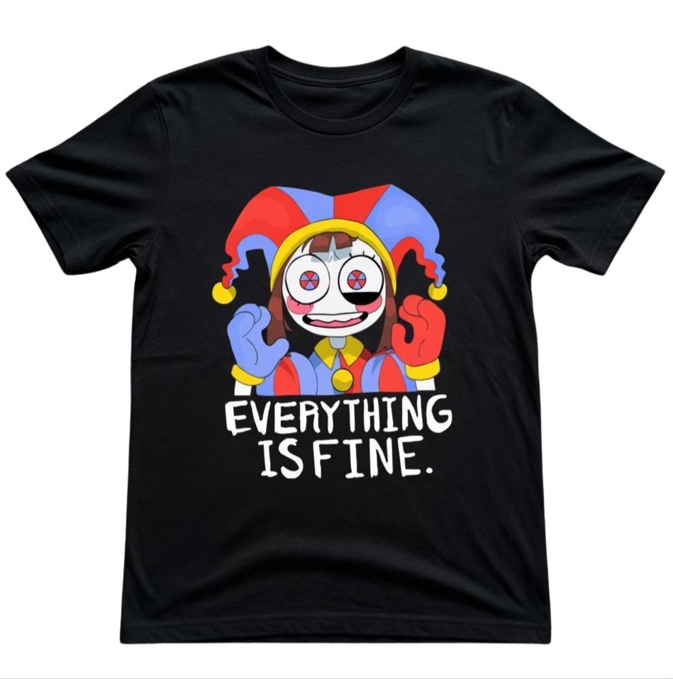 Ponni Tshirt Theme Unisexs Womens Casual Super Large Retro Digital Circus Print 2026 Summer Cotton Tshirt City Clothing M