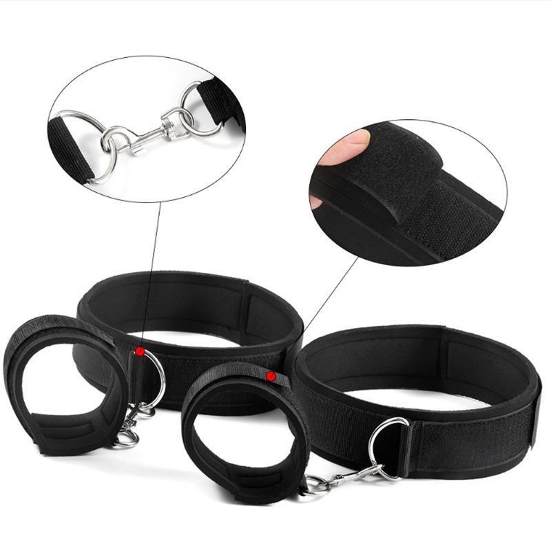 Sex Bondage Wrist Thigh Cuffs BDSM Restraints Set Sex Toys for Women with Adjustable Leg Straps Handcuffs for Couple Beginner