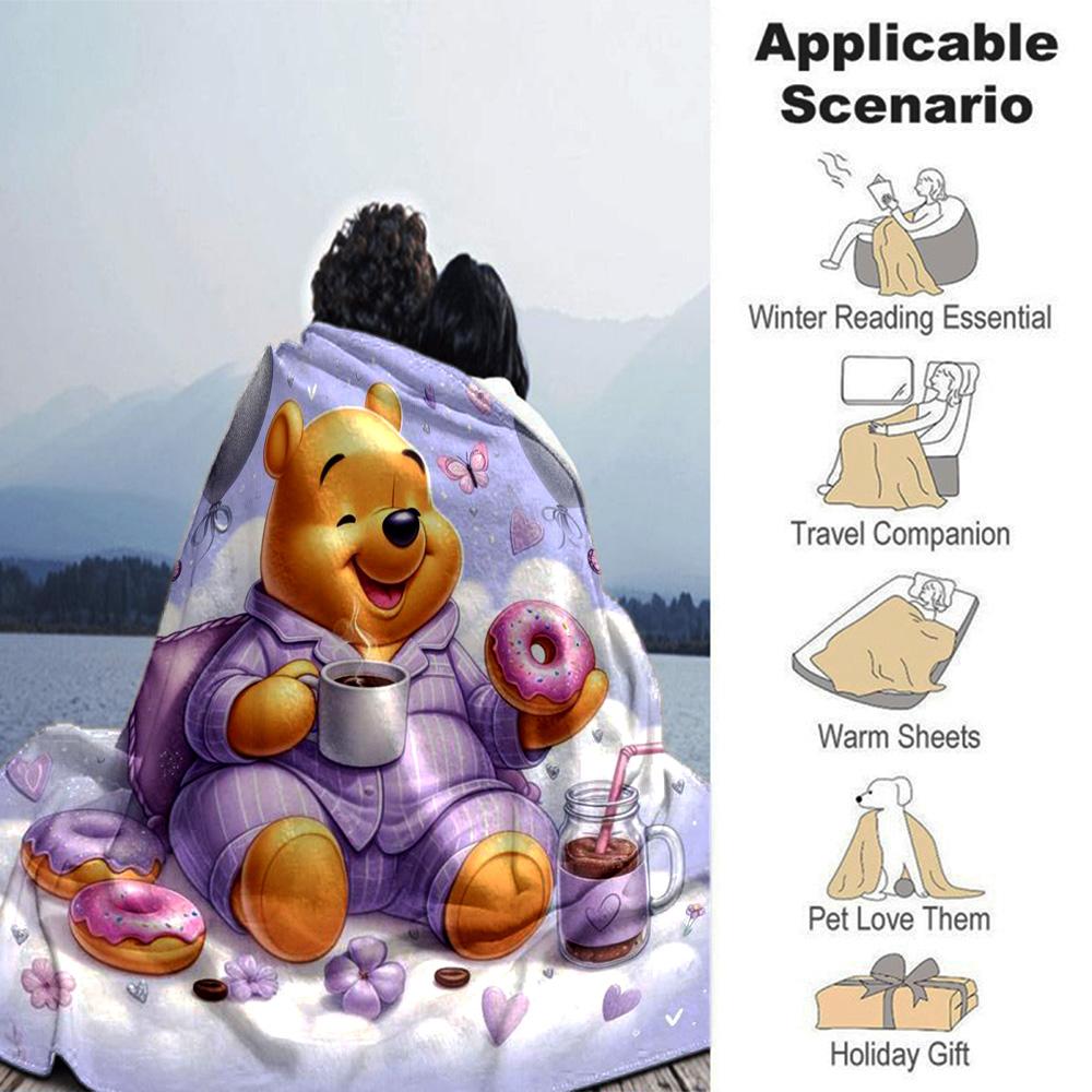 Piglet'S Sweet Dreams Flannel Blanket Super Soft Warm Cozy Blanket For Sofa Bed Office Travel Allseason Home Decor Gift