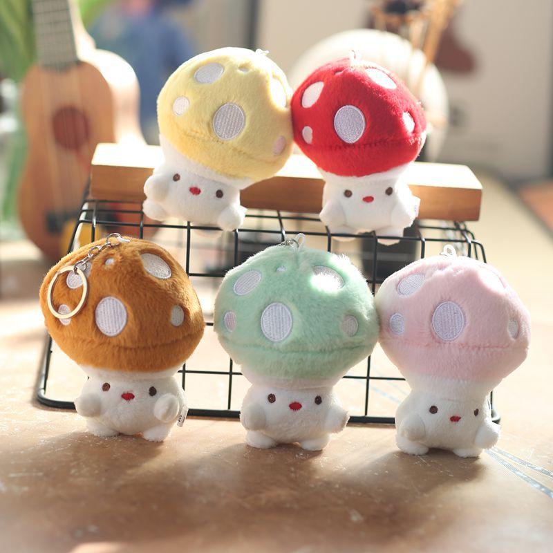 Cute Cute Dopamine Small Mushroom Pendant Plush Toy Doll Bag Hanging Keychain Doll Doll Doll