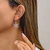 Zircon Snowflake Pearl Earrings - Elegant Holiday Jewelry for Women