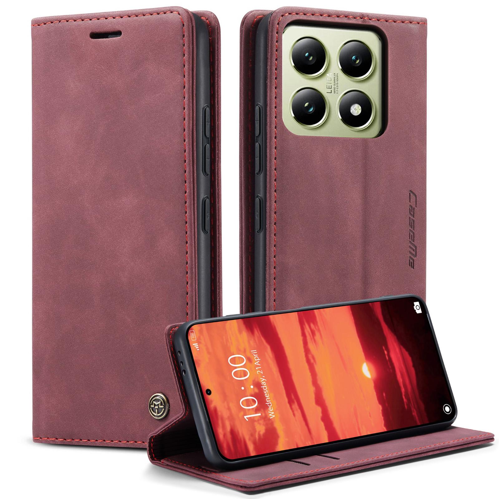 

Для Xiaomi 14T Чехол CASEME Серия 013 Держатель для карт Подставка Кожаный чехол для телефона A