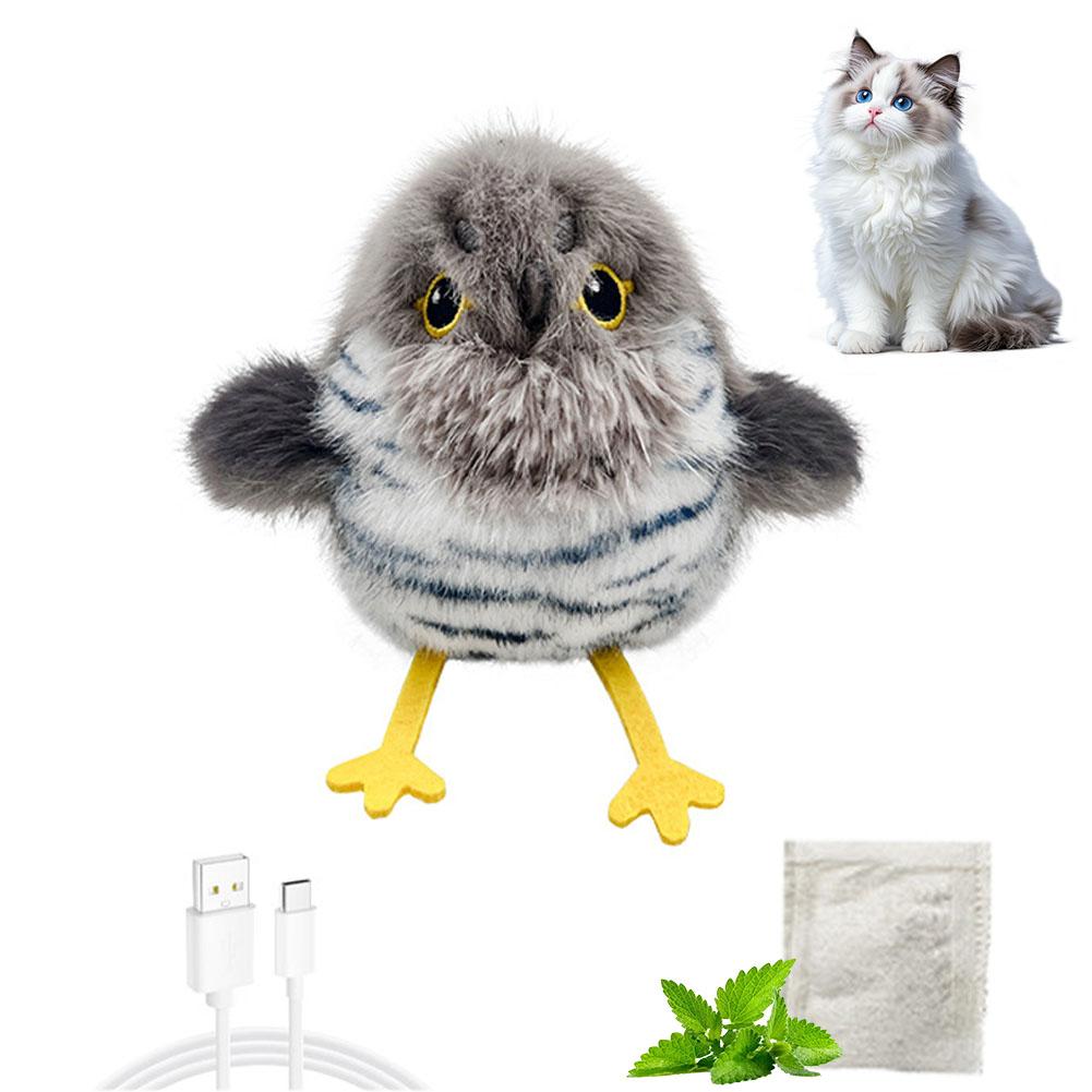 

Bird Automatic Cat Toy Simulation Bird Chirping Flying Cat Interactive Toy USB Charging Touch Activated Pet Toy Cat Accessories