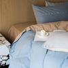 Class A Maternal And Infant Grade Simple Double Spell Light Luxury Abraded Cotton 4Pcs Set Pure Cotton Embroidered Quilt Cover Bed Sheet 3-Piece Set