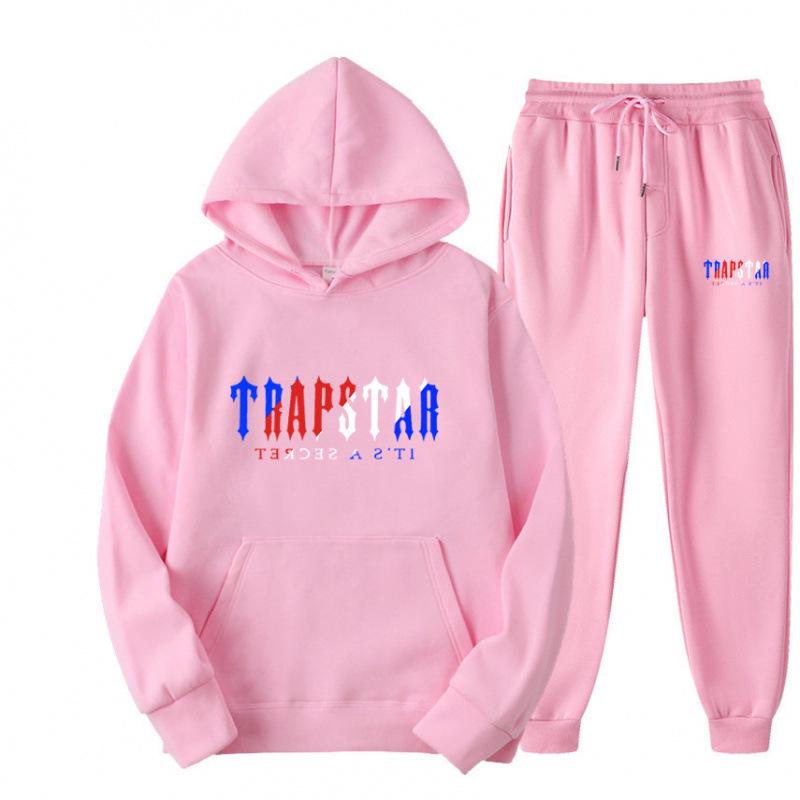 Trapstar Streetwear Hooded Fleece Sweatshirt Casual Sport Two-Piece Set for Men & Women