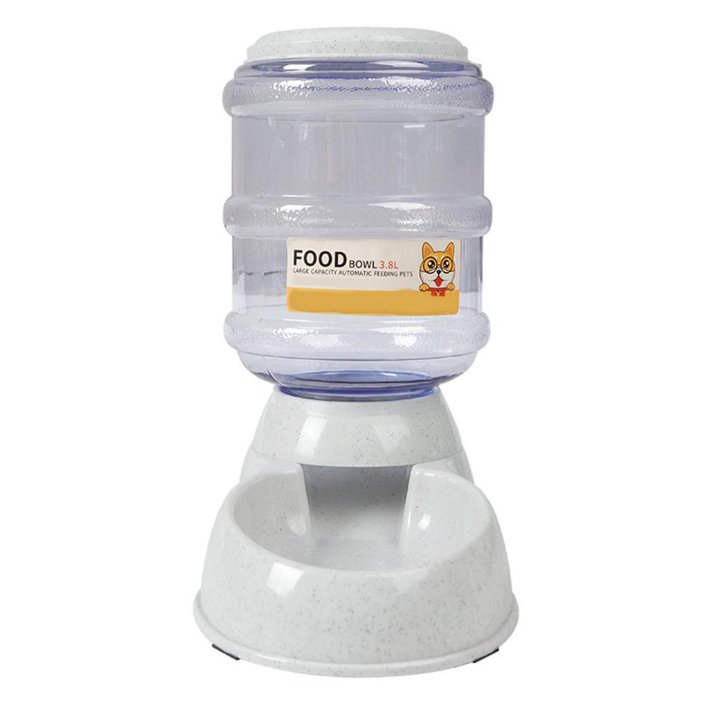 Automatic Pet Feeder Large Capacity Feeding Bowl Detachable Non Slip for Dog 3.8L For Food Gray