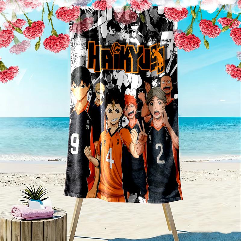 Haikyu 2D Flat Print Beach Towel, Large Soft Quick Dry Towel for Beach Camping Swimming.NSTJ0928072