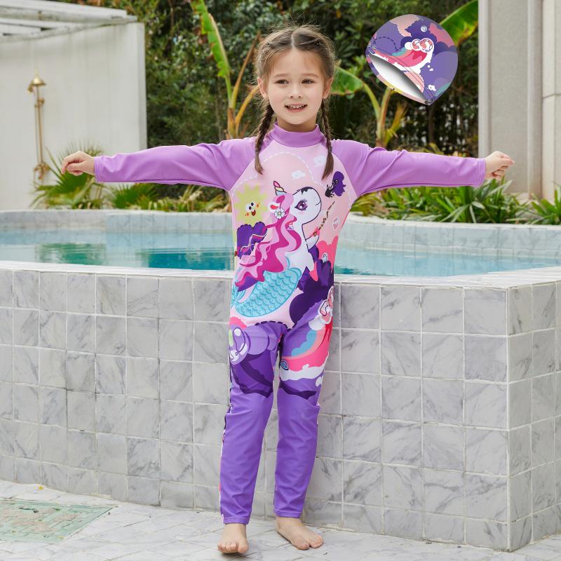 

Дитячий купальник для серфінгу з довгим рукавом - Захист від сонця, Розміри S/M/L Medium (90-105 cm)