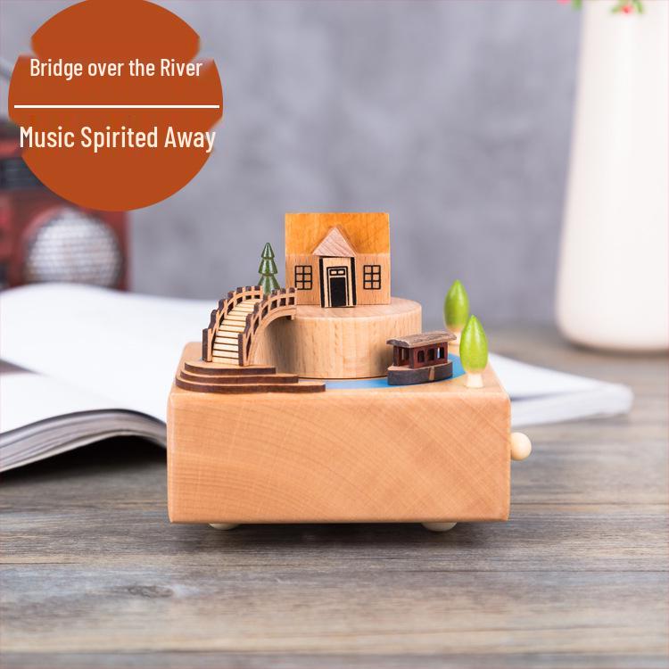 Wooden Carousel Music Box – Creative Solid Wood Home Decor & Valentine's Day Gift