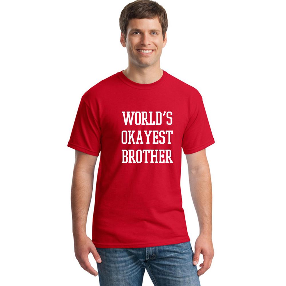 Adult Mens World S Okayest Brother Funny T Shirts Siblings Tee For Brothers T Shirt
