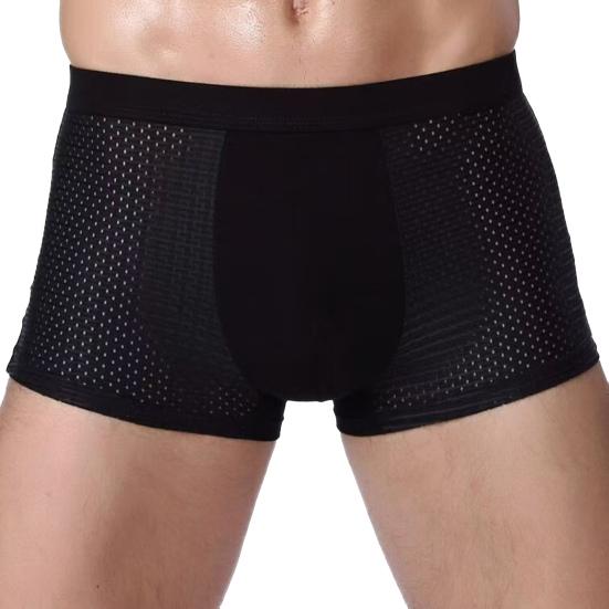 Summer Ice Silk Mesh Holes Panties Mid-rise Elastic Waistband Boxer Underwear Soft Smooth Wiring Quick Drying Panties