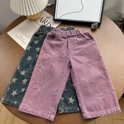 Modische Baby Mädchen Jungen Stern Jeans Kleinkind Kleinkind Kind Denim Hose Weite Hosen Frühling Herbst Freizeit Babykleidung