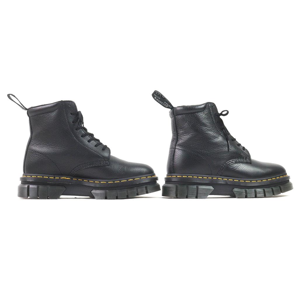 Excellent Dr.Martens Short Boots RIKARD POLISHED SMOOTH 8I 8-hole Black Leather Used